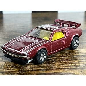 Vintage PlayArt DeTomaso Pantera Maroon Hong Kong Die Cast Car 1:64